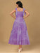 Lavender 1930s Floral Lace-Up Mesh Dress - vintage dress, retro fashion