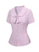 Lavender 1940s Polka Dots Lapel Blouse, vintage top, retro blouse - perfect for women who love vintage and retro fashion