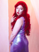 Lavender 1960s Cowl Neck High-Slit Pearlescent Dress - vintage dress, retro fashion for women