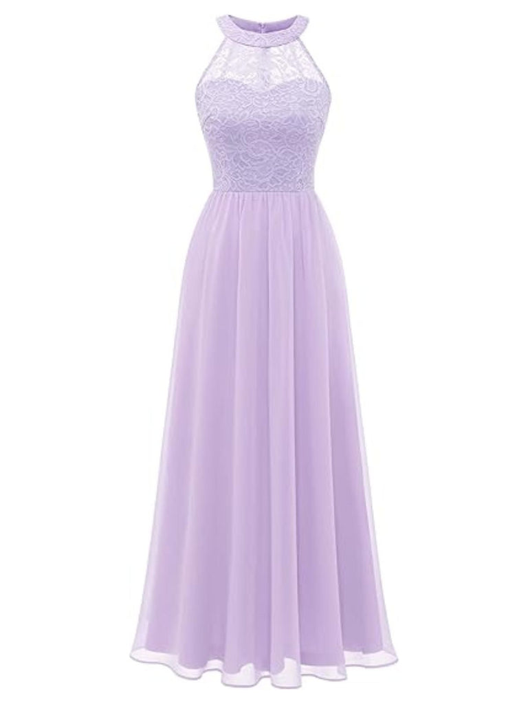 [Pre-Sale] Lavender 1970s Halter Elegant Evening Dress, vintage dress, retro fashion - perfect for women who love vintage and retro fashion