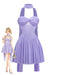 Lavender 1970s Strapless Mesh Babydoll Mini Dress with Scarf, vintage dress, retro fashion - perfect for women who love vintage and retro fashion