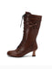 This Leather Bow Lace-Up Calf High Boots whispers vintage secrets to those who notice