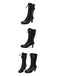 Leather Bow Lace-Up Calf High Boots: timeless vintage elegance she makes her own