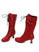 Leather Bow Lace-Up Calf High Boots — vintage vintage charm for her modern wardrobe