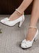 Leather Bowknot Ankle Strap Chunky Heels: timeless vintage elegance she makes her own