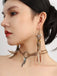 Leather Choker & Feather Dreamcatcher Tassel Earrings Set - vintage fashion, retro style