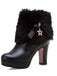 She finds her vintage story in this Leather Rhinestone Fur Patchwork High Boots