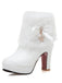 Leather Rhinestone Fur Patchwork High Boots: timeless vintage elegance she makes her own