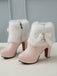 Leather Rhinestone Fur Patchwork High Boots — vintage style that transcends decades