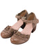 Leather Vintage Hollow-out High Heeled Sandals, vintage shoes, retro heels - perfect for women who love vintage and retro fashion