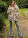 Leopard 1940s Imitation Fur Coat With Belt - vintage fashion, retro style