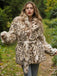 Leopard 1940s Imitation Fur Coat With Belt - vintage fashion, retro style