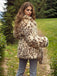 This Leopard 1940s Imitation Fur Coat With Belt is her armor of 1940s elegance
