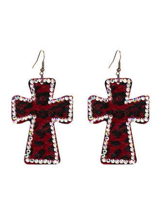 She adds this Leopard Rhinestones Cross Pendant Earrings and suddenly it's vintage perfection