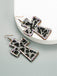 Leopard Rhinestones Cross Pendant Earrings: vintage detail work for the woman who notices