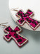 Leopard Rhinestones Cross Pendant Earrings — the vintage finishing touch that makes her outfit sing