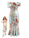 Elegant Pat 1930s Vintage Floral Dress 1