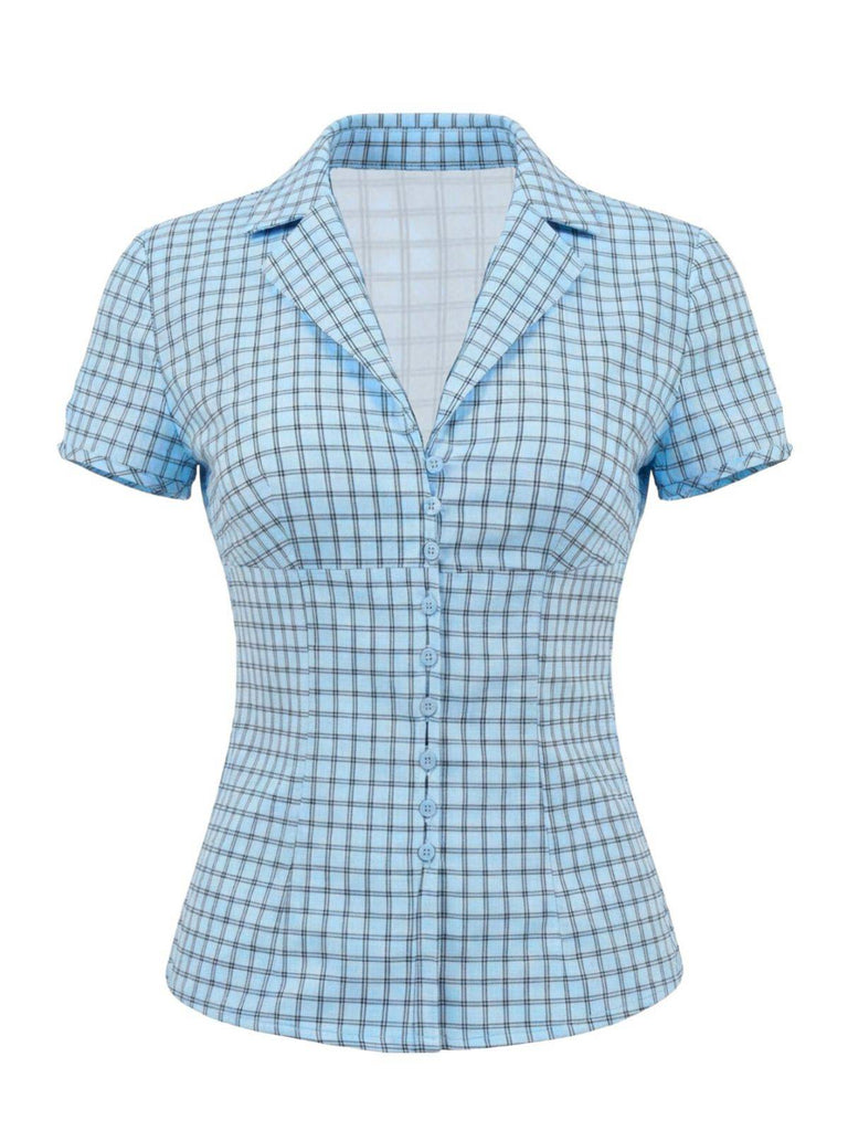 Blue and white checkered shirt on a white background