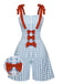 Light Blue 1950s Plaid Camisole Romper: timeless style reimagined