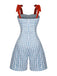 Light Blue 1950s Plaid Camisole Romper — vintage elegance for the modern woman
