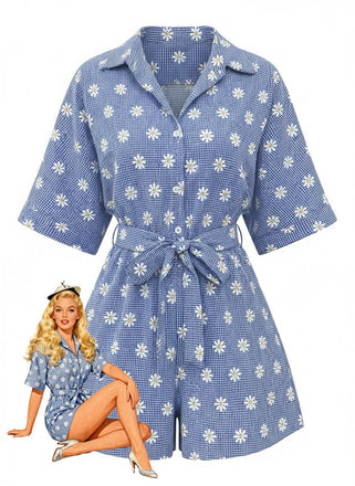 Light Blue 1950s Romper - vintage jumpsuit, retro fashion