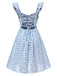 Light Blue 1950s Ruffles Strap Ditsy Floral Dress: where 1950s romance meets her modern spirit