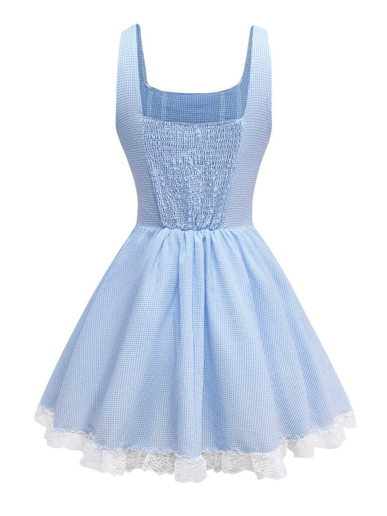 A-line Sweetheart Gingham Corset Mini Dress