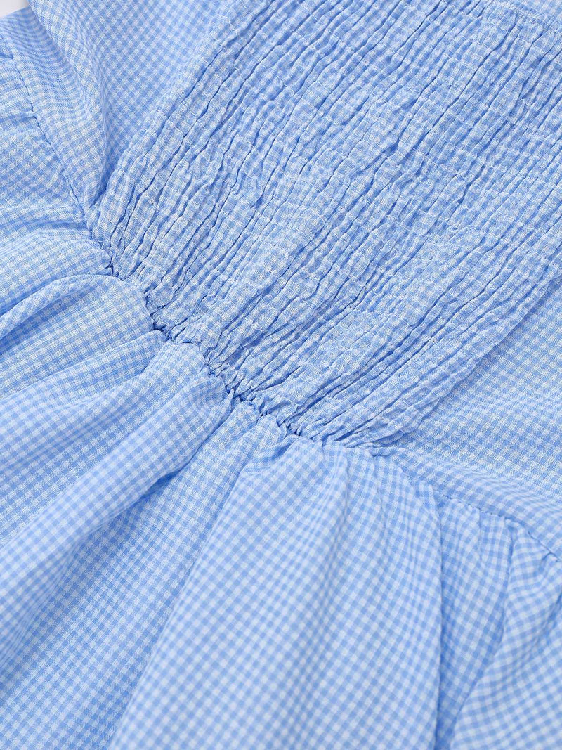 A-line Sweetheart Gingham Corset Mini Dress