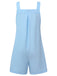 Light Blue 1950s Solid Checkerboard Textured Romper, vintage romper, retro jumpsuit - perfect for women who love vintage and retro fashion