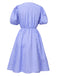 Light Blue 1950s Striped Bow Lace-Up Dress: where 1950s romance meets her modern spirit
