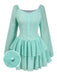 She slips into this Light Blue 1960s Solid Layered Hem Chiffon Dress and suddenly it's a 1960s daydream