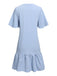 Light Blue 1970s V-Neck Ruffle Hem Dress: where 1970s romance meets her modern spirit