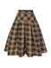 2PCS 1950s Beige Knitted Top & Plaid Pleated Skirt — 1950s jazz-age spirit for her morning coffee