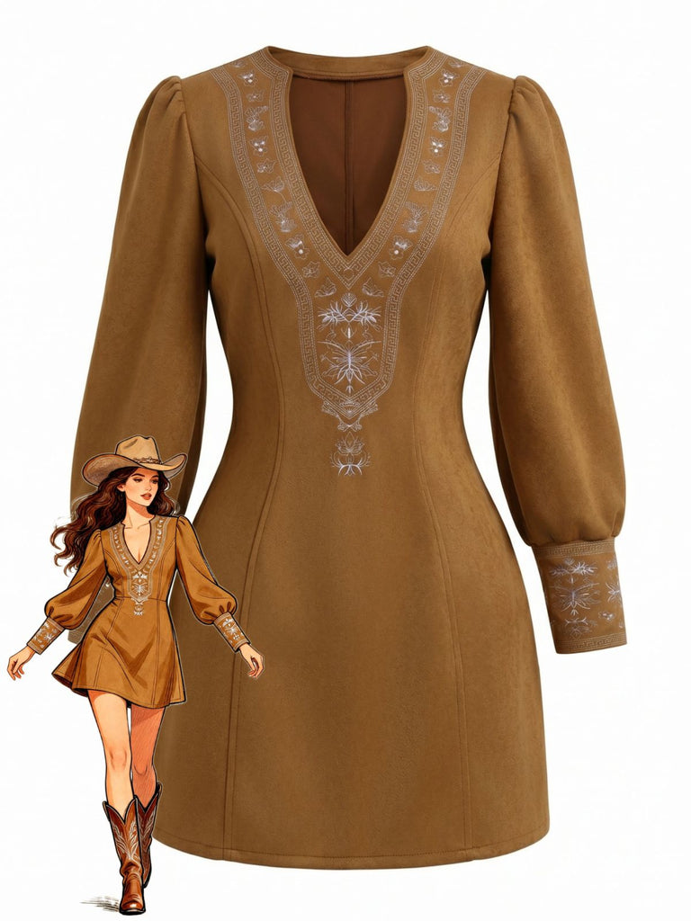 Light Brown 1960s Bodycon Short Dress - vintage dress, retro fashion