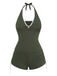 [Pre-Sale] Light Coffee 1950s Sleeveless Drawstring Shorts Bikini Set, vintage swimsuit, pin-up swimwear - perfect for women who love vintage and retro fashion