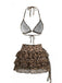 Light Coffee 1980s Pleated Bikini Set 3