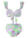 Light Green 1940s Grape Ruffle Swimsuit: 1940s Riviera elegance, reimagined for her