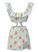 Light Green 1950s Floral Stripe Swimsuit & Skirt Cover-Up: 1950s Riviera elegance, reimagined for her