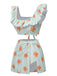 This Light Green 1950s Floral Stripe Swimsuit & Skirt Cover-Up carries 1950s vacation dreams in every stitch