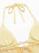 Light Yellow 1980s Sheer Halter Ruched Bikini Set | vintage swimwear, retro swimsuit, pin-up style - perfect for retro fashion enthusiasts