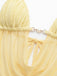 Light Yellow 1980s Sheer Halter Ruched Bikini Set | vintage swimwear, retro swimsuit, pin-up style - perfect for retro fashion enthusiasts