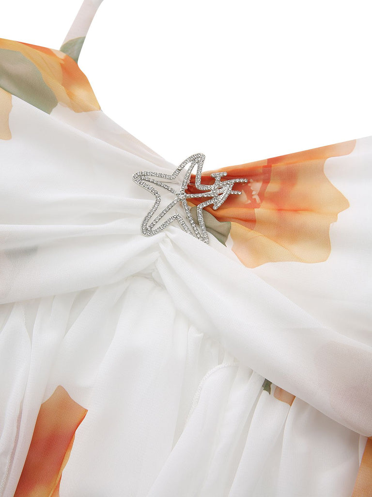 Back: Light Yellow 1960s Halter Backless Irregular Hem Mini Dress, timeless beauty, perfect for vintage fashion lovers