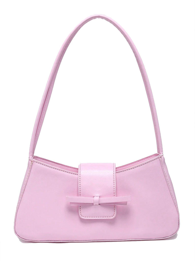 Vintage Leather Bow Baguette Bag