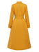 Mango Yellow 1930s Solid Lapel Long Coat, vintage coat, retro outerwear - perfect for women who love vintage and retro fashion