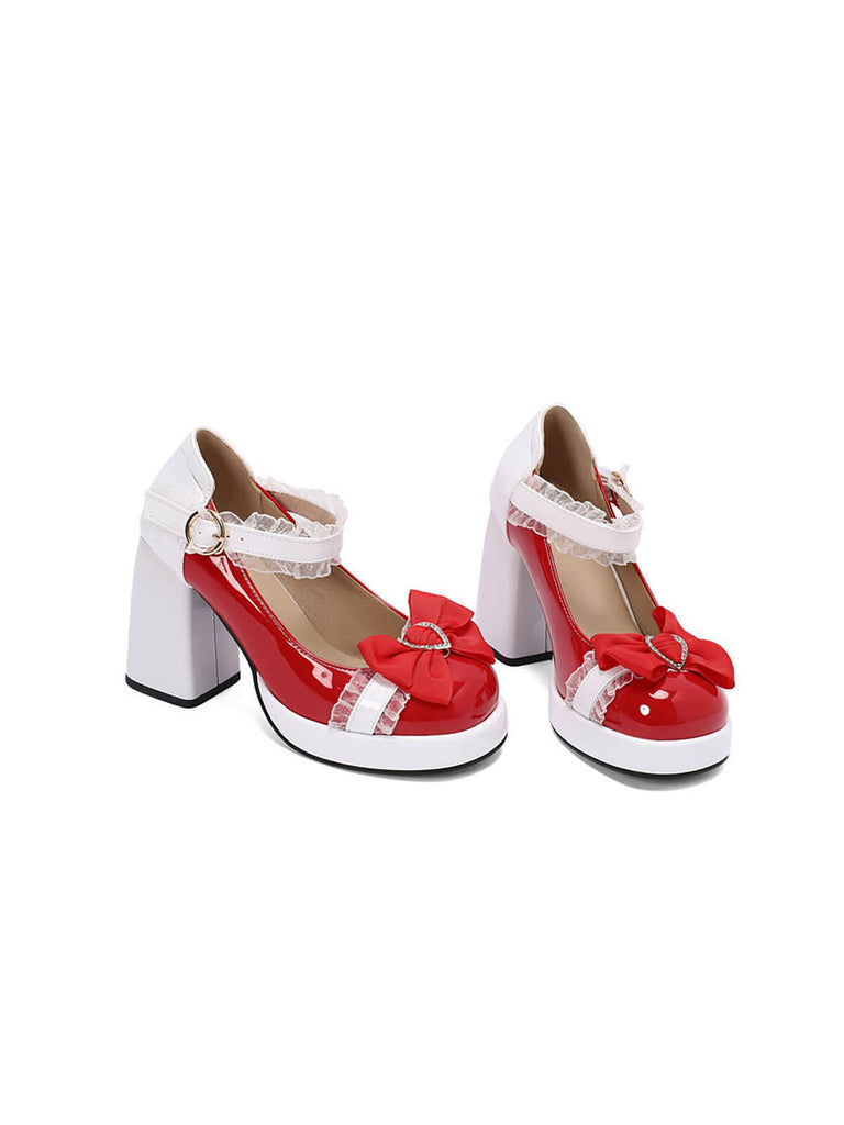 This Mary Jane Color Block Chunky Heel Shoes whispers vintage secrets to those who notice