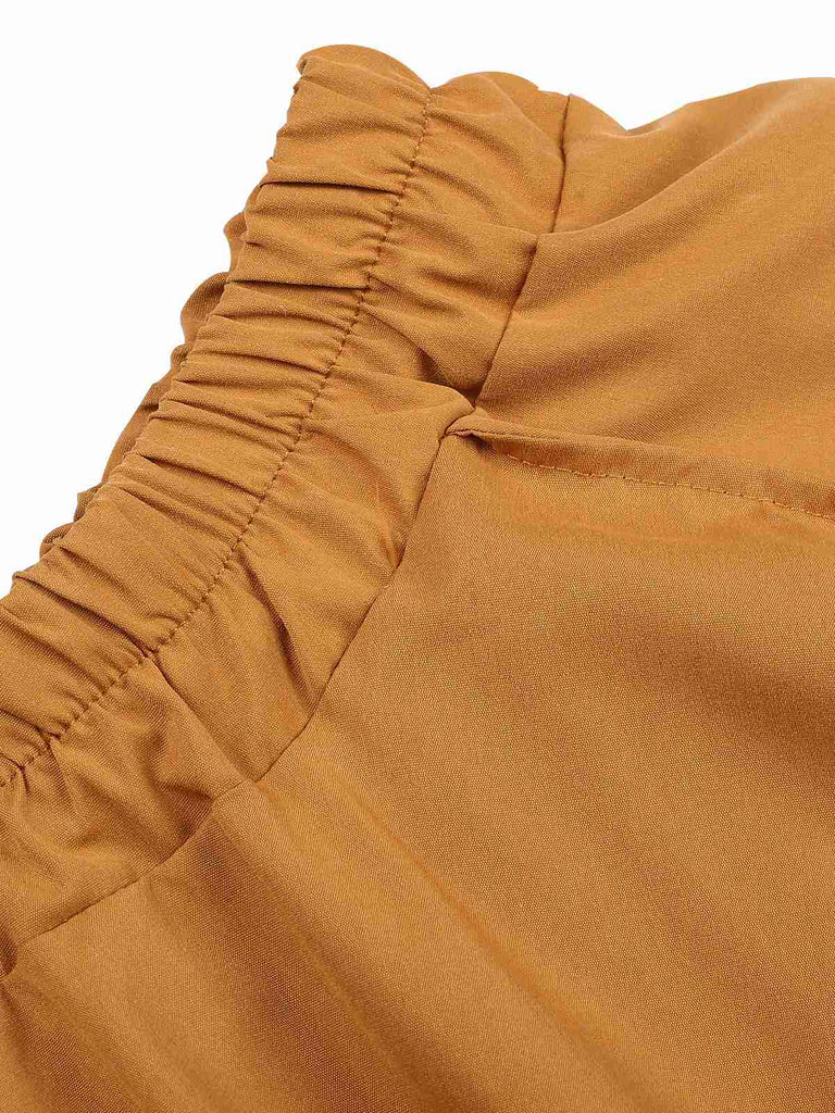 Medium Yellow 1960s Solid Drawstring Waist Skirt, vintage skirt, retro style - perfect for women who love vintage and retro fashion