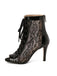 Mesh Patchwork Peep Toe High Heel Sandals - vintage shoes, retro heels
