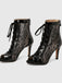 Mesh Patchwork Peep Toe High Heel Sandals - vintage shoes, retro heels