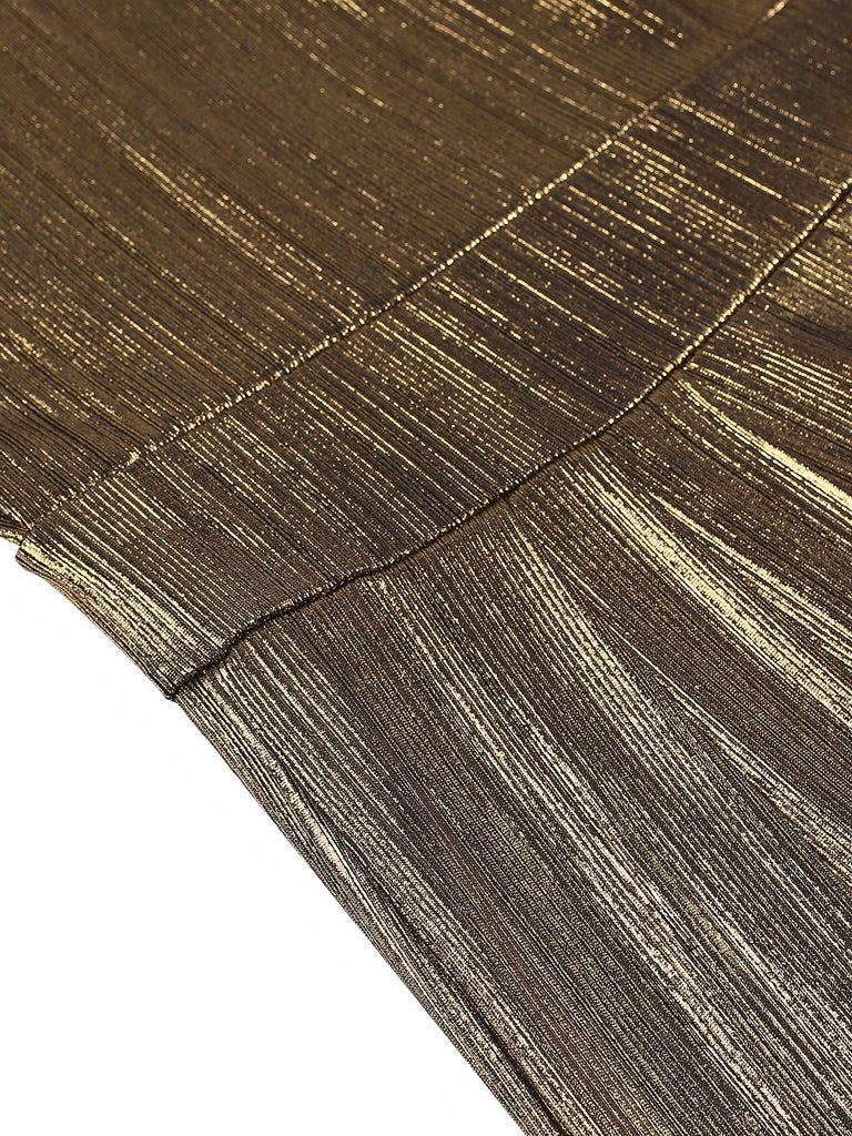 Metallic 1980s Cowl Neck Spaghetti Strap Jumpsuit — 1980s style that transcends decades