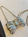 Metallic Bow Beaded Chain Bag - vintage fashion, retro style